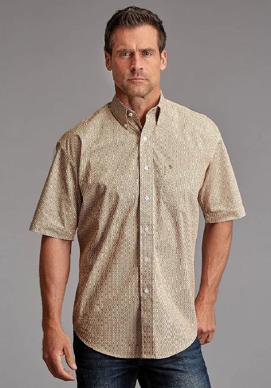Men's Sustainable Recycled Material Casual Shirts for Eco - Conscious ConsumersStetson Mens Diamond Eye Geo Orange 100% Cotton 1 Pkt S/S Shirt Men's Sustainable Recycled Material Casual Shirts for Eco - Conscious ConsumersStetson Mens Diamond Eye Geo Orange 100% Cotton 1 Pkt S/S Shirt