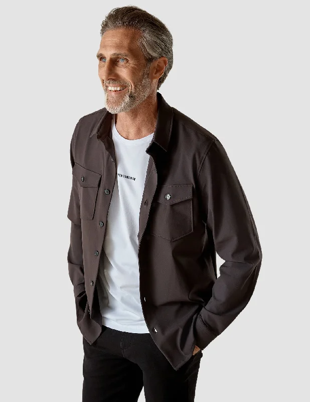 Men's Stretch - Fabric Casual Shirts in Navy Blue for a Comfortable and Flexible FitOvershirt Dark Shadow