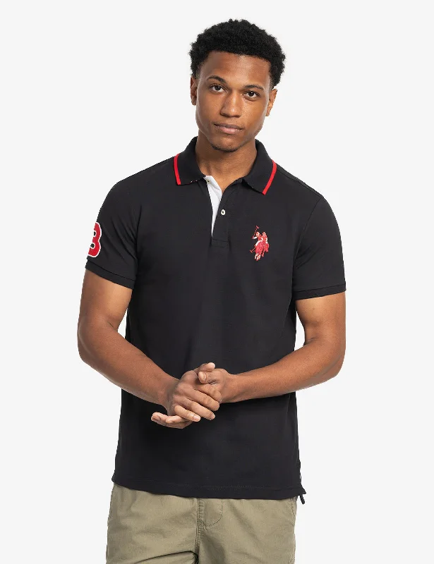 Men's quick - dry polo shirts for water sports activitiesSLIM FIT BIG LOGO MULTI-TONAL POLO SHIRT