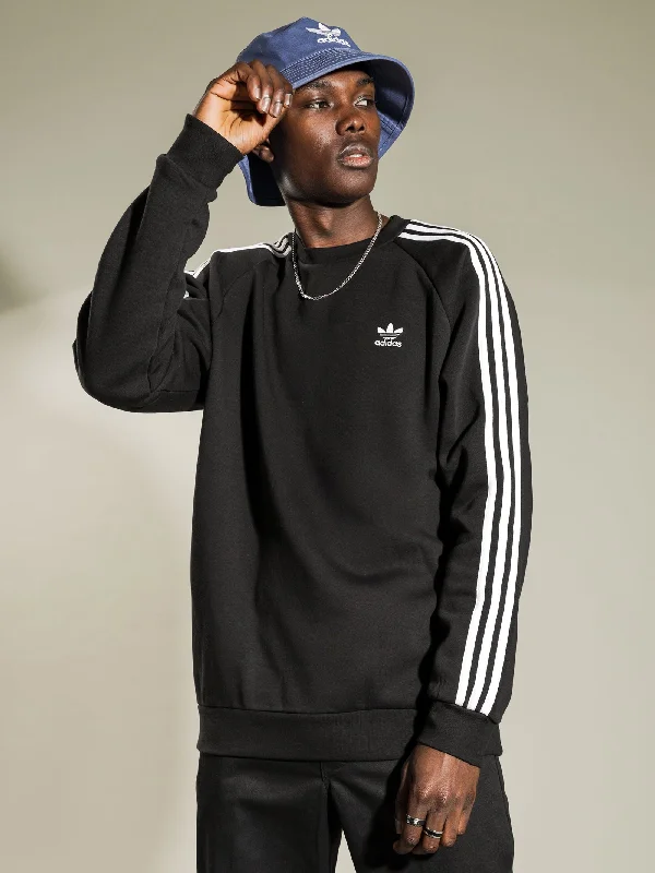 3 Stripes Crew Sweat in Black