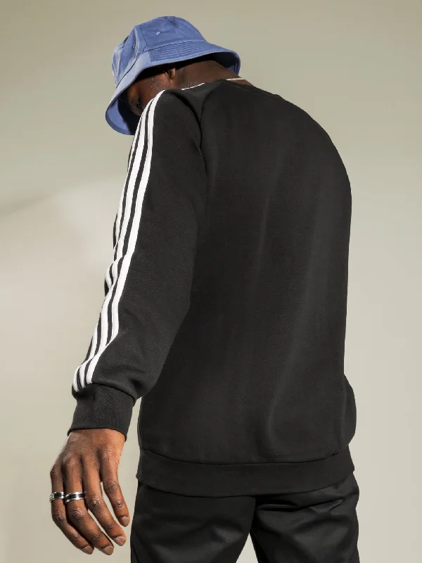 3 Stripes Crew Sweat in Black