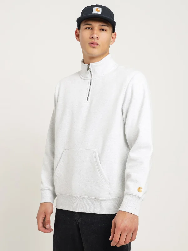 Chase Neck Zip Sweater in Grey