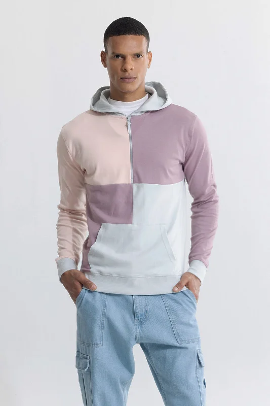 Colour Block Pink Hoodie