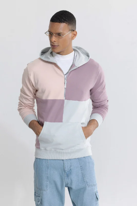 Colour Block Pink Hoodie