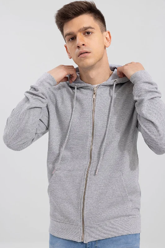 Cruz Grey Knitted Hoodie