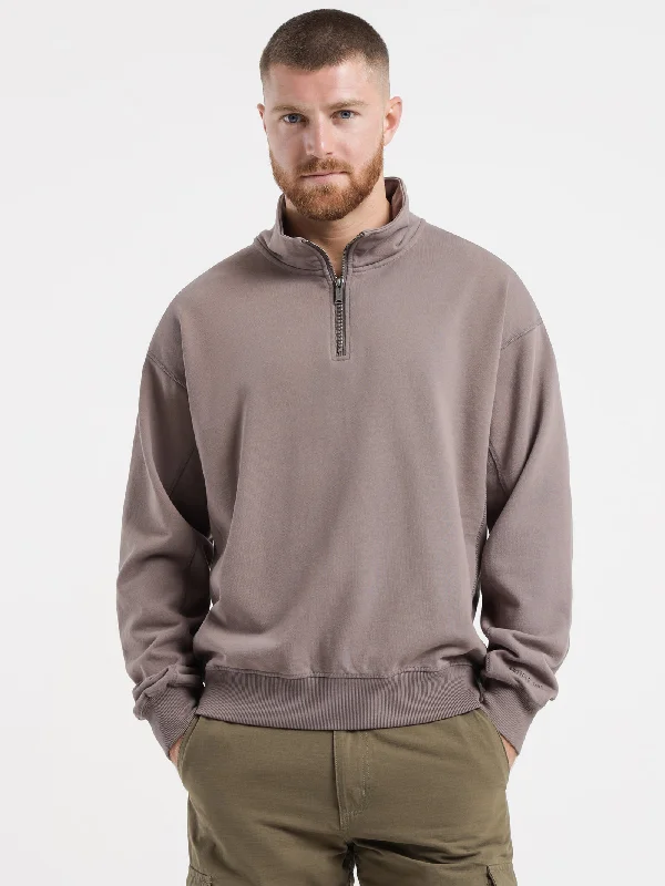 Fabian Zip Fleece in Ash