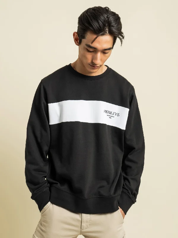 Hawkins Crew-Neck Sweater in Black & White