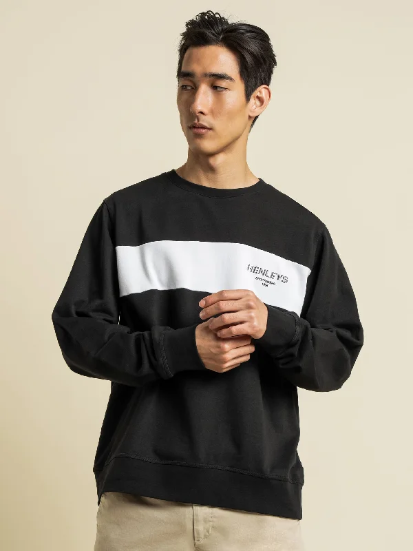 Hawkins Crew-Neck Sweater in Black & White