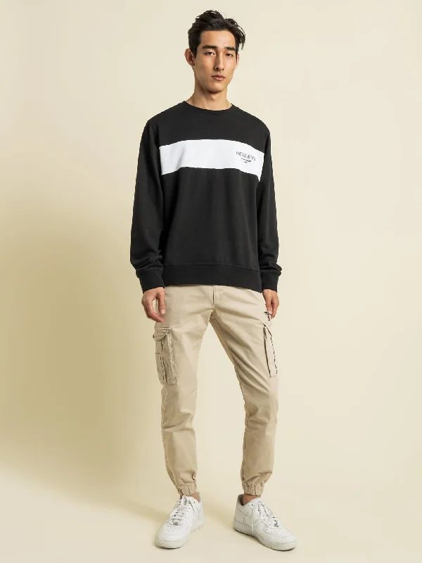 Hawkins Crew-Neck Sweater in Black & White