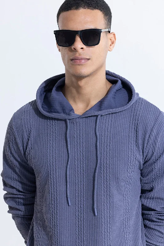 Liney Blue Hoodie