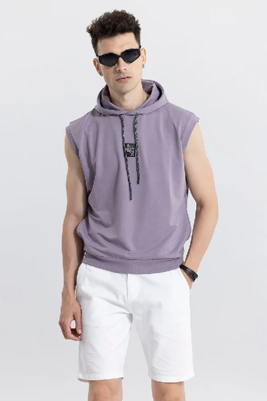 Logotype Mauve Sleeveless Hoodie