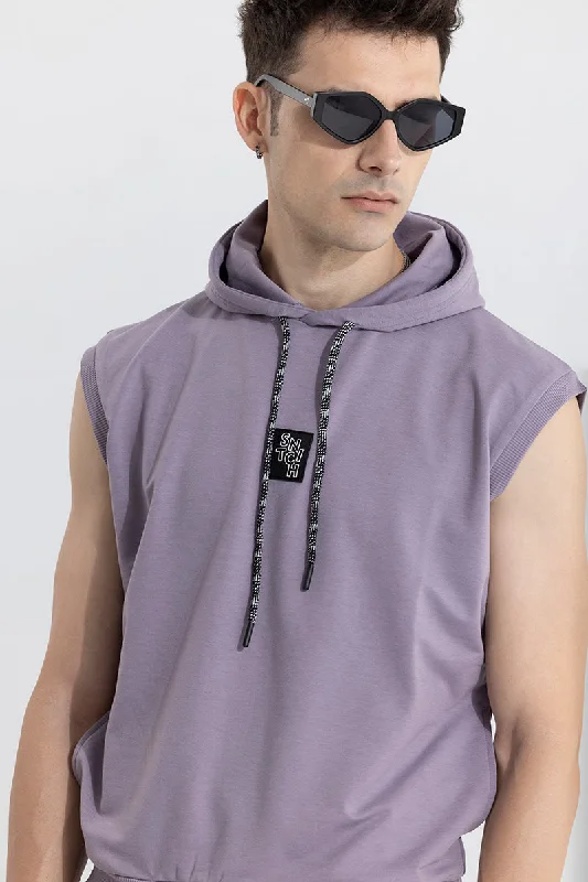 Logotype Mauve Sleeveless Hoodie