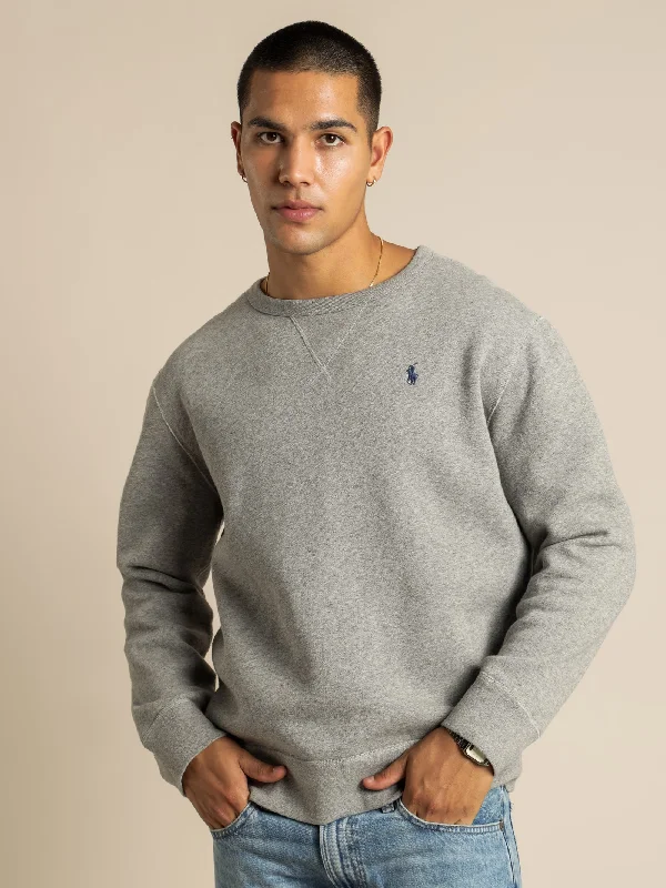 Long Sleeve Crew Sweater in Grey