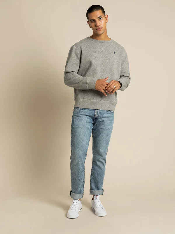 Long Sleeve Crew Sweater in Grey