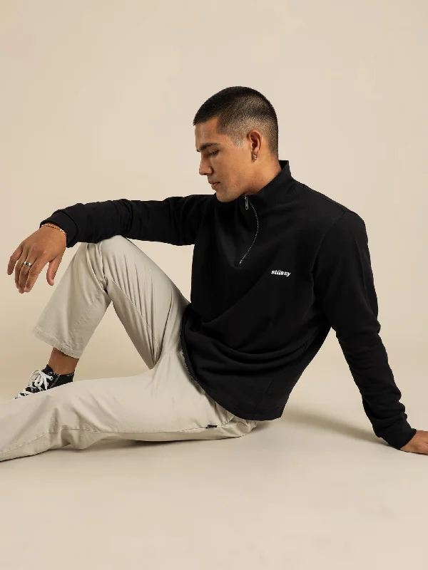 Miles 1/4 Zip Fleece Jumper in Black