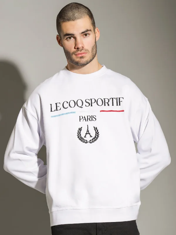 Parisien Crew Sweat in White