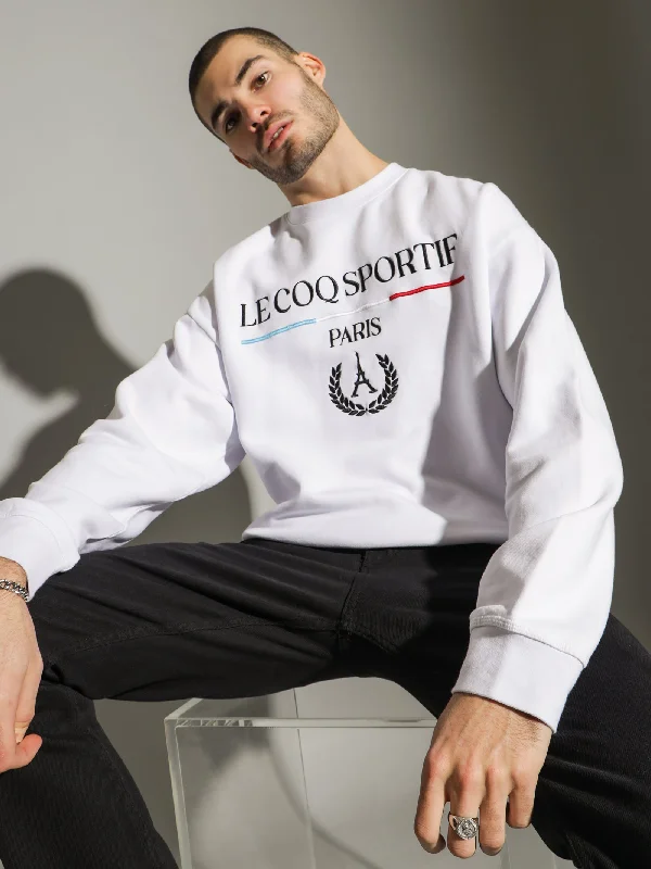 Parisien Crew Sweat in White