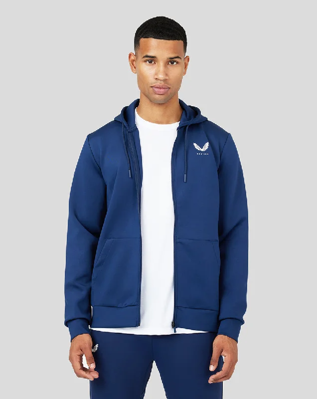 Peacoat Scuba Zip Through Hoody