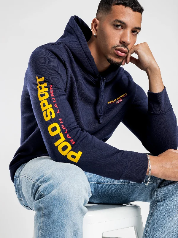 Polo Sport Long Sleeve Hoodie in Navy