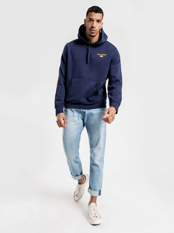 Polo Sport Long Sleeve Hoodie in Navy