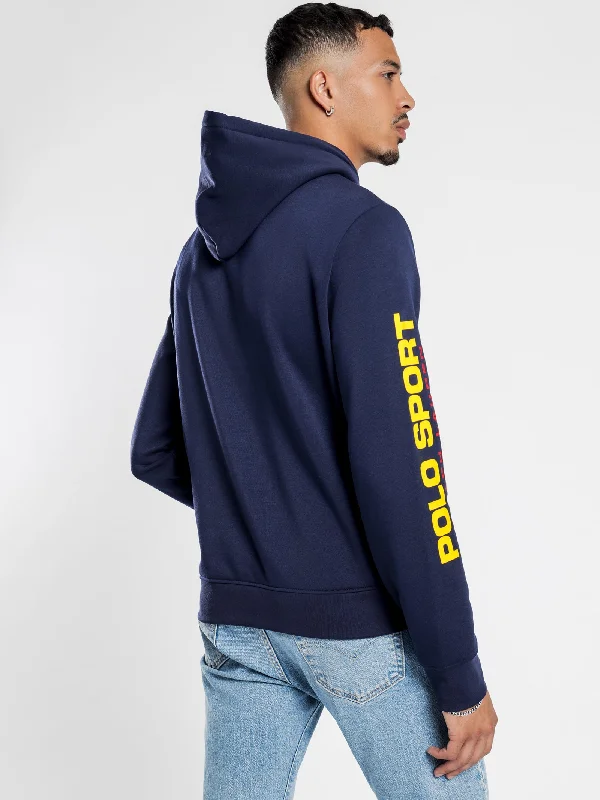 Polo Sport Long Sleeve Hoodie in Navy