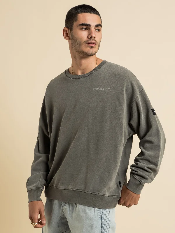 Pronto Acid Crew Sweater in Pebble Acid