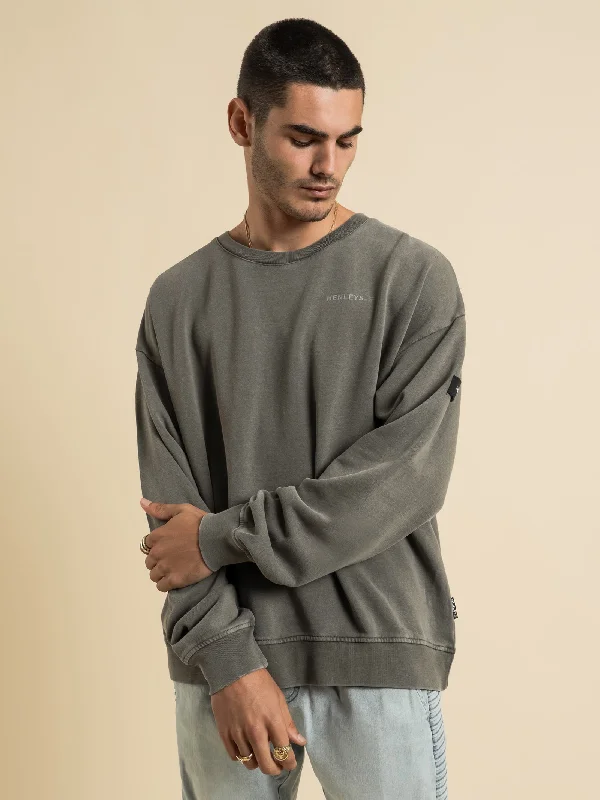 Pronto Acid Crew Sweater in Pebble Acid