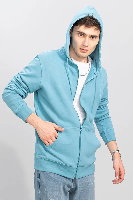 Rollick Sky Blue Hoodie