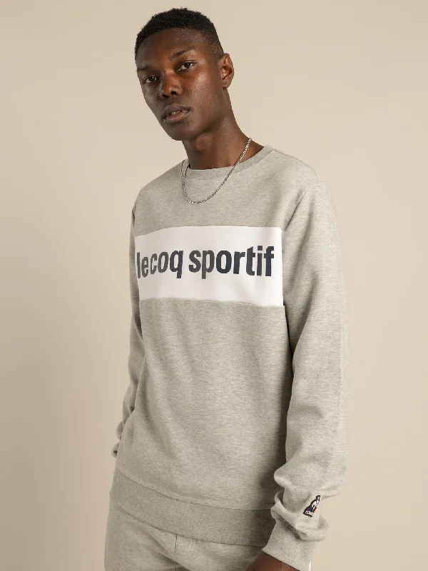 Ruben Crew Sweat in Grey Marle