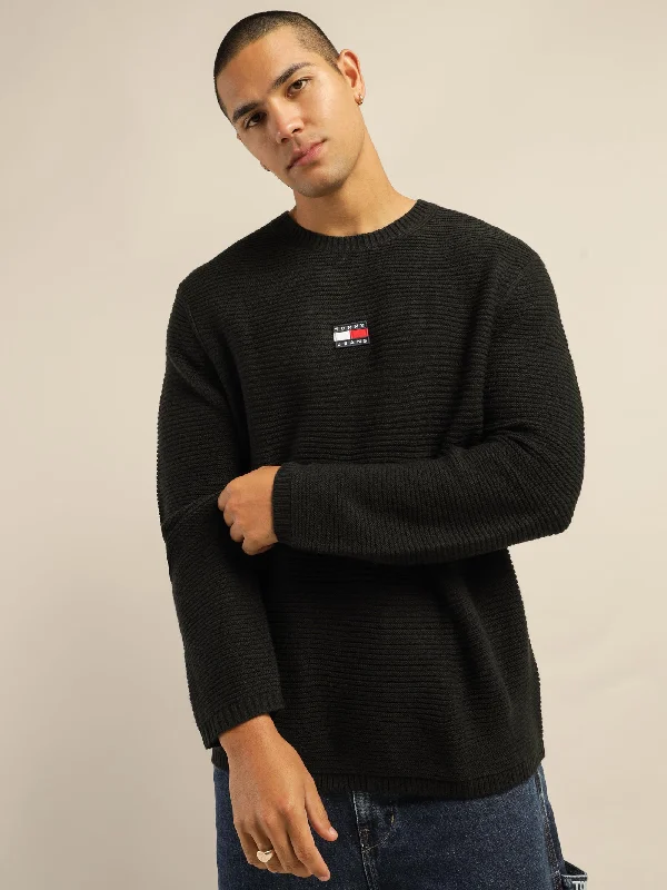 Solid Badge Sweater in Black