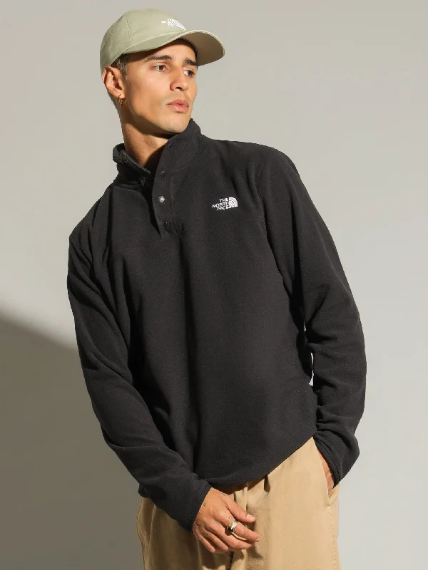 TKA Glacier 1/4 Snap Pullover in Black