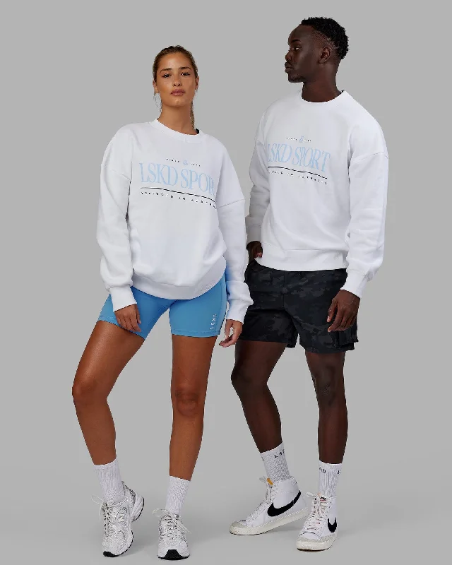 Unisex Heritage Sweater Oversize - White-Blue