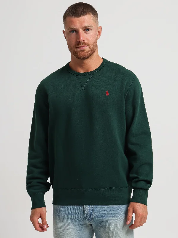 Vintage Fleece Crew Sweat in College Green