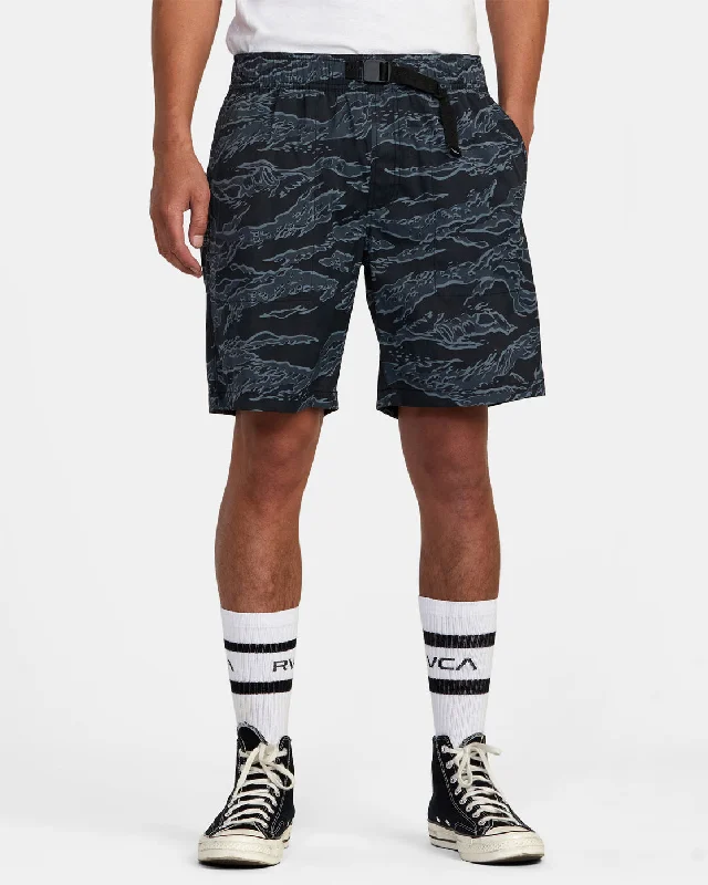 Men's high - waisted swim shorts with UPF protection for beach vacations   Civic Hybrid 18" Boardshorts - Black Camo