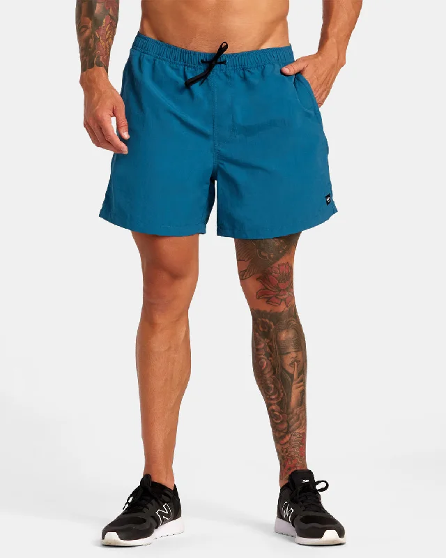 Men's high - waisted swim shorts with UPF protection for beach vacations Outsider Basecamp 16" Training Shorts - Teal Men's high - waisted swim shorts with UPF protection for beach vacations Outsider Basecamp 16" Training Shorts - Teal